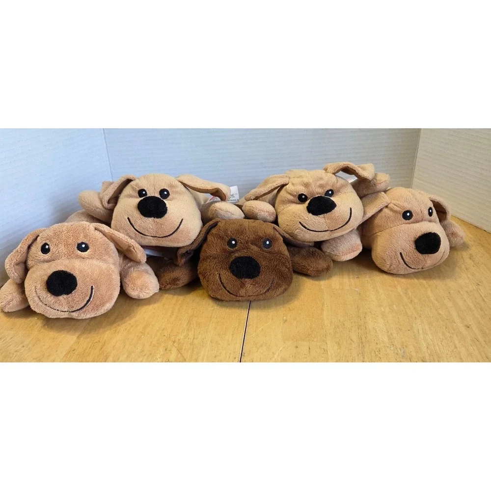 Melissa and Doug Lot of 5 Plush Puppy Dog Stuffed Animal Floppy Toy Brown 9 inch